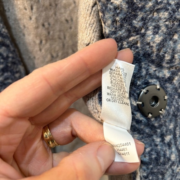 NWT Pure Jill Snap Front Cardigan Sweater Size M Paisley Printed Fabric Eyelet - Picture 10 of 10